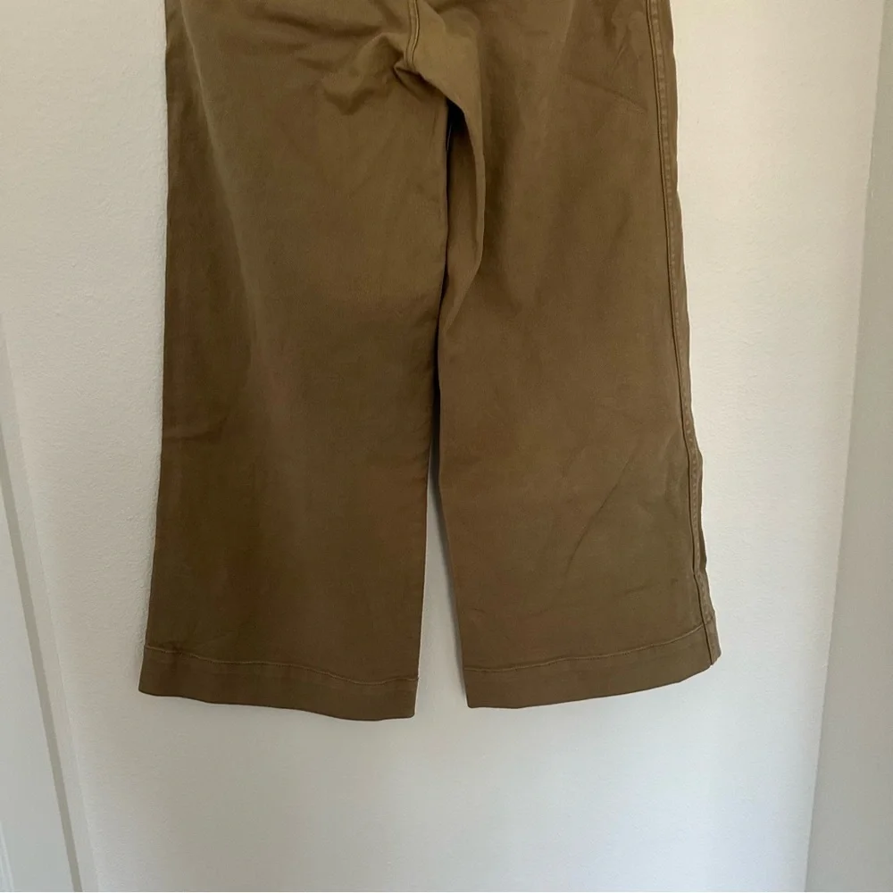 Madewell The Emmett Wide-Leg Crop Pants Welt Pocket Tan Khaki Size 25 Women’s - Picture 6 of 9